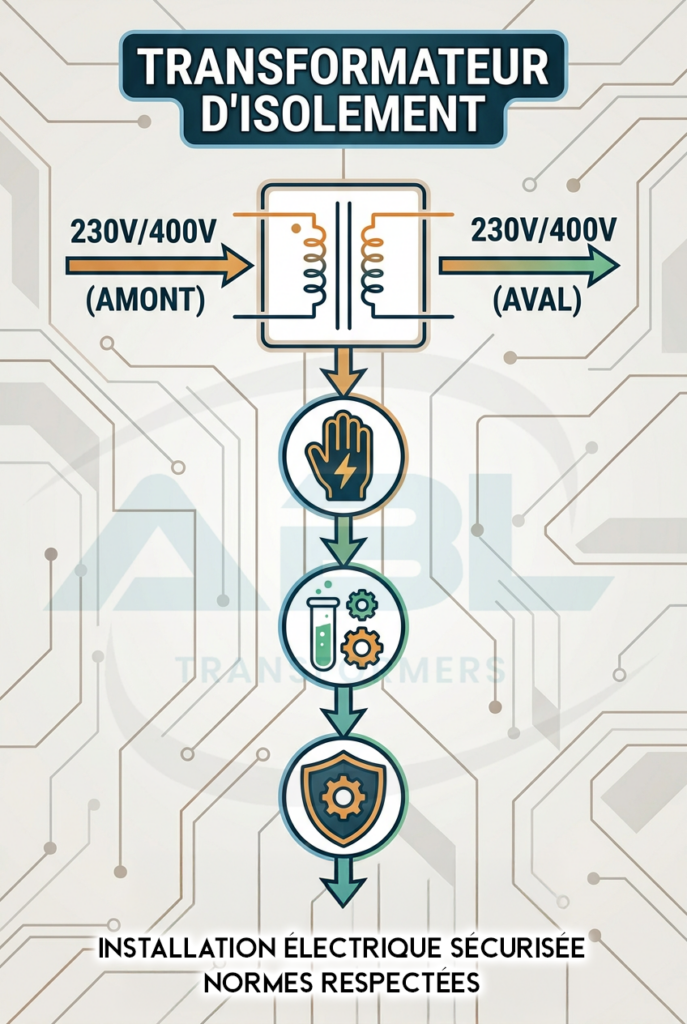 SCHÉMA DE PRINCIPE TRANSFORMATEUR D'ISOLEMENT